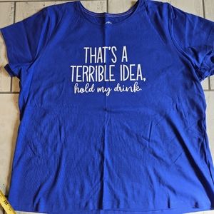 Handmade Fun T-Shirt, Blue, St. John's Bay, 3X